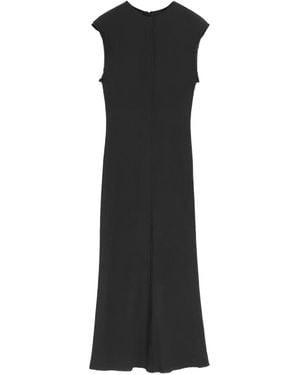 Ami Paris Raw-Edge Sleeveless Long Dress - Black