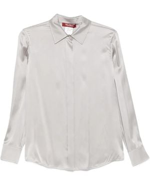 Max Mara Camisa De Sea Con Cierre Oculto - Blanco