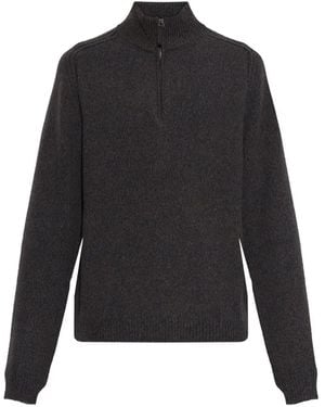 Sease Jersey Mouilné 2.0 De Cachemira Con Media Cremallera - Negro