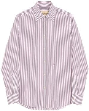 Valentino Garavani Cotton Poplin Shirt With Striped Vlogo Embroidery - Pink