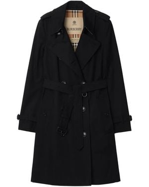 Burberry Cotton Mid-Length Chelsea Trench Coat - Black