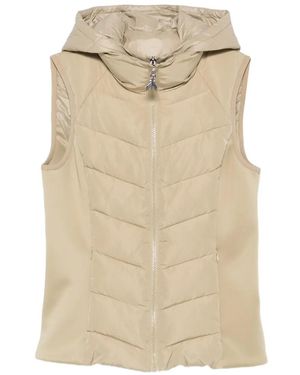 Patrizia Pepe Hooded Sleeveless Down Gilet - Natural