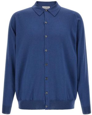 John Smedley Tibor Cardigan - Blau