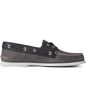 Sperry Top-Sider A/O 2 Eye Leather Boat Shoes - Gray