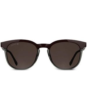 Lacoste Round-Frame Logo-Plaque Sunglasses - Red