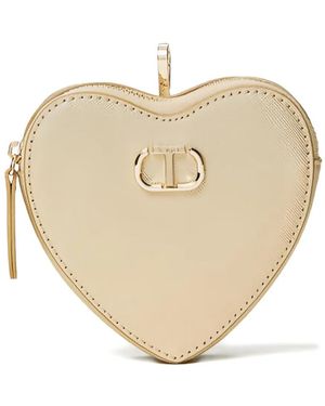 Twinset Heart-Shaped Zip-Around Purse - Natural