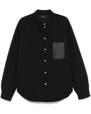Purple Brand Logo-Print Shirt Jacket - Black