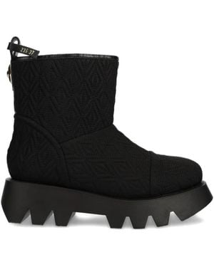 Elisabetta Franchi Quilted Platform Boots - Black