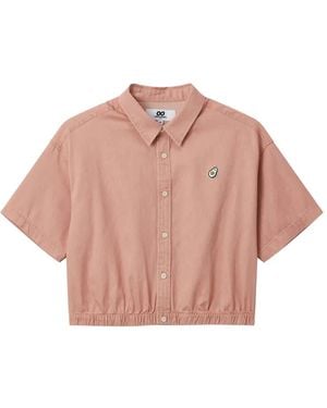 Chocoolate Avocado-Patch Short-Sleeve Shirt - Pink