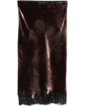 Herskind Lace-Detail Fitted Skirt - Black