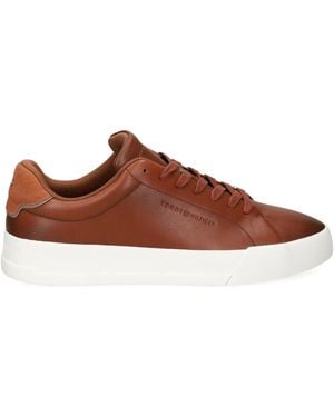 Tommy Hilfiger Iconic Leather Sneakers - Brown