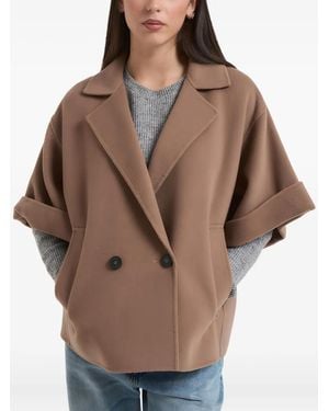 Weekend by Maxmara Button Short-Sleeve Jacket - Brown