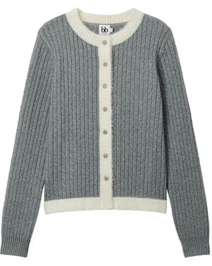 B+ AB Cardigan Mit Zopfmuster - Grau