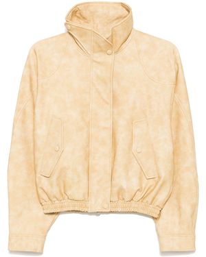 Low Classic Pigment Washed Leather Jacket - Natural