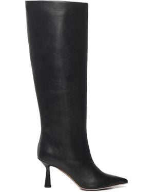 Giuliano Galiano 80Mm Pointed-Toe Calfskin Boots - Black