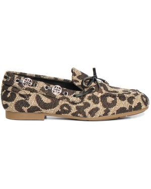 V73 Leopard-Print Ioafers - White