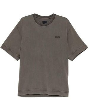 Juun.J Logo-Embroidered Cotton T-Shirt - Grey