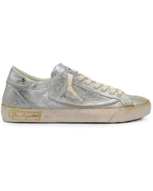 HTC Vipers Distressed-Finish Low-Top Sneakers - White