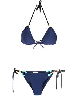 Amir Slama Set Bikini Con Decorazione - Blu