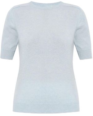 Lisa Yang The Kenza Short-Sleeve Cashmere Top - Blue