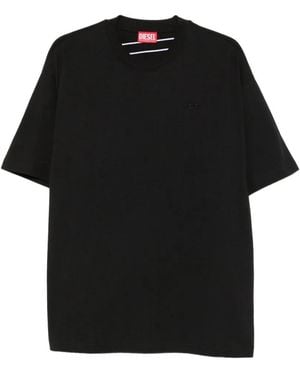 DIESEL Camiseta Con Logo Bordado - Negro