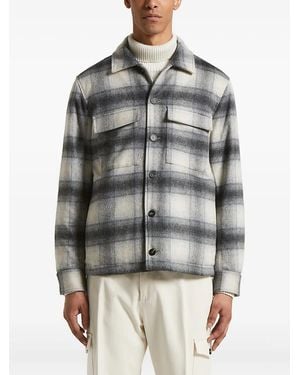 Peserico Karierte Hemdjacke - Grau