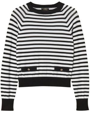 Twinset Pull Rayé À Col Rond - Black