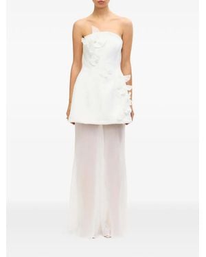 Acler Culloden Butterfly Strapless Maxi Dress - White