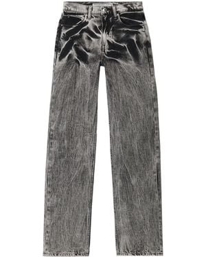 Alexander Wang Embroidered Logo Straight-Leg Jeans - Grey