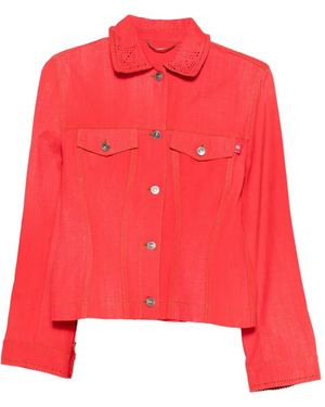Ermanno Scervino Pointelle-Collar Jacket - Red