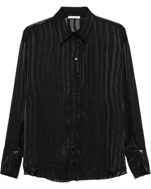 Patrizia Pepe Dévoré Oversized Shirt - Black