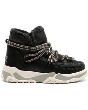 Mou Scoubidou Leather Ankle Boots - Black