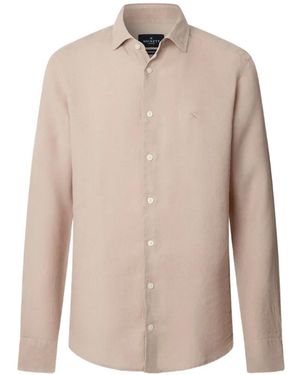 Hackett Garment-Dyed Linen Shirt - Natural