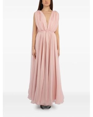 ACTUALEE Maxikleid Mit V-Ausschnitt - Pink