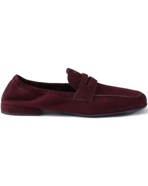 Prada Logo-print penny-strap loafers - Rojo