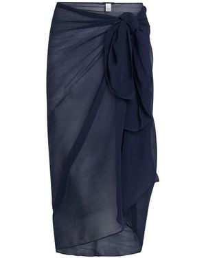 Away That Day Santorini Midi-Sarong Mit Knotendetail - Blau