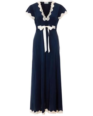 RIXO London Vestido midi Marlice - Azul