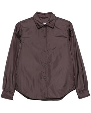 Aspesi Press-Stud Curved-Hem Shirt - Purple