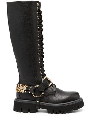 Moschino レザーブーツ - ブラック