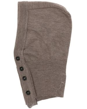 Camiel Fortgens Button-Fastening Ribbed-Trim Hood - Brown