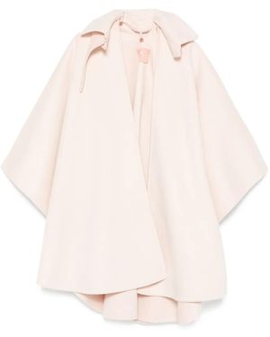 Ermanno Scervino フーデッド ケープコート - ホワイト