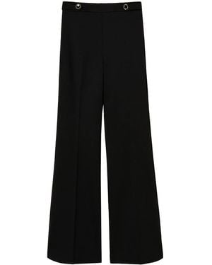 Twinset Jewel-Buttons Palazzo Trousers - Black