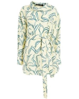 Proenza Schouler Lalia Leaf-Print Mini Dress - White