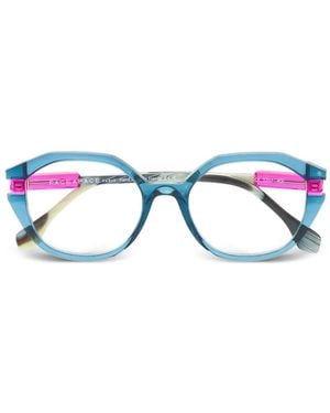 Face A Face Etto 2 Geometric-Frame Glasses - Blue