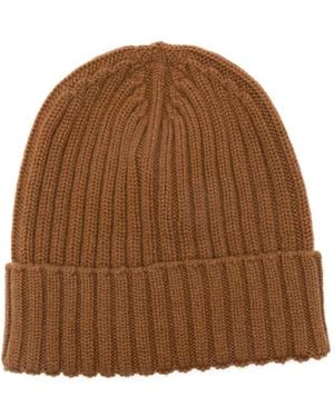 Dell'Oglio Ribbed Beanie - Brown