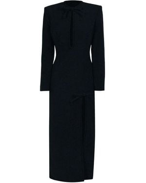 ROWEN ROSE Bow-Detail Long Dress - Black
