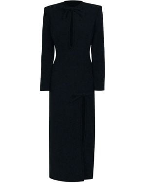 ROWEN ROSE Bow-Detail Long Dress - Black
