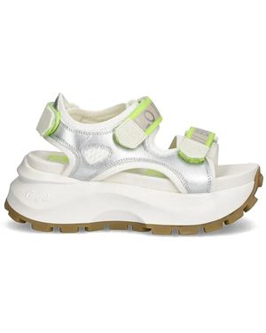 Buffalo Manhatten Platform Sandals - White