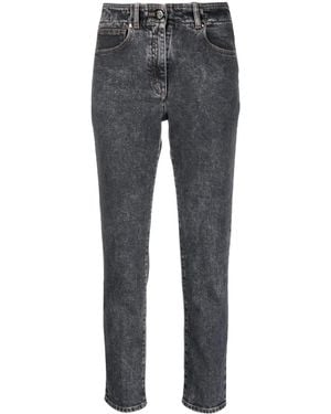 Peserico Stonewashed Mid-Rise Skinny Jeans - Grey