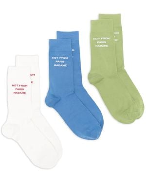 Drole de Monsieur Lettering Socks - Blue
